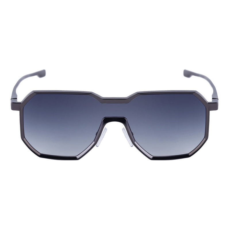 Punk style one piece large frame polygonal trendy sunglasses