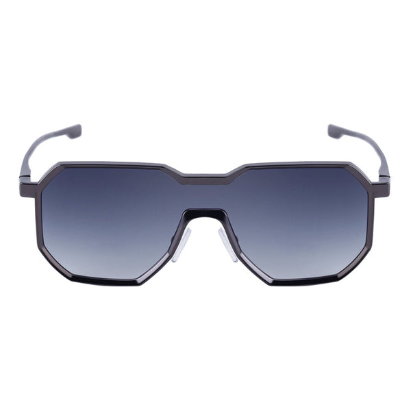 Punk style one piece large frame polygonal trendy sunglasses