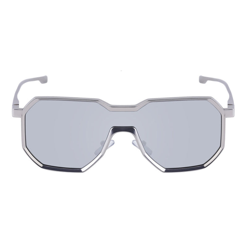 Punk style one piece large frame polygonal trendy sunglasses