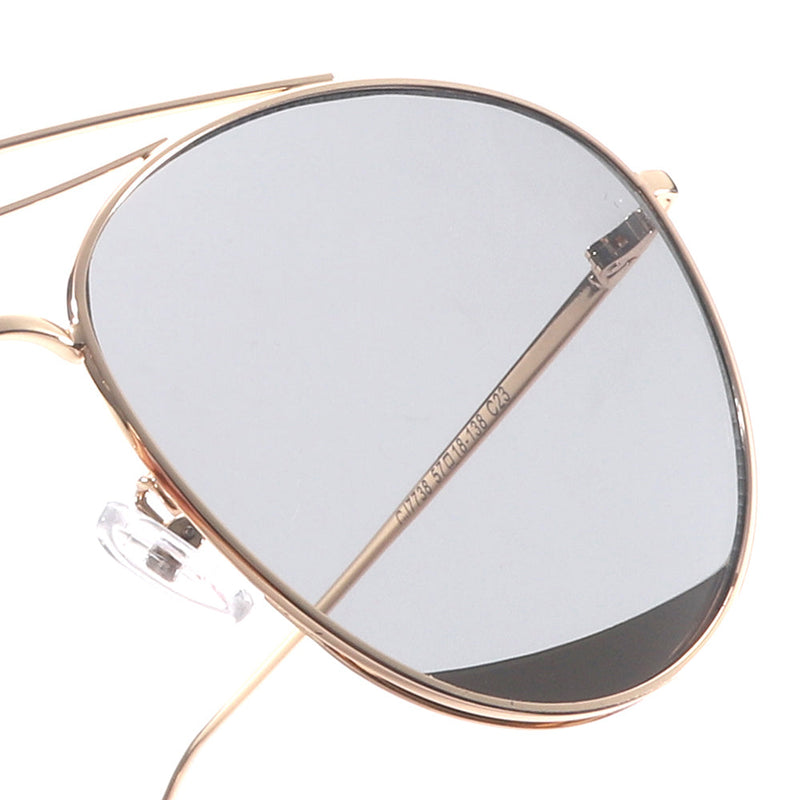 Dollger Polished Silver Aviator Sunglasses