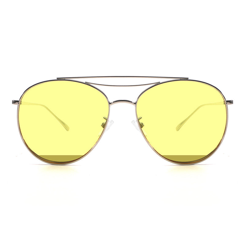 Dollger Polished Silver Aviator Sunglasses