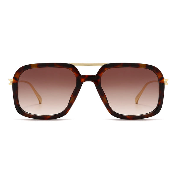 Dollger Oversized Square Aviator Tinted Sunglasses