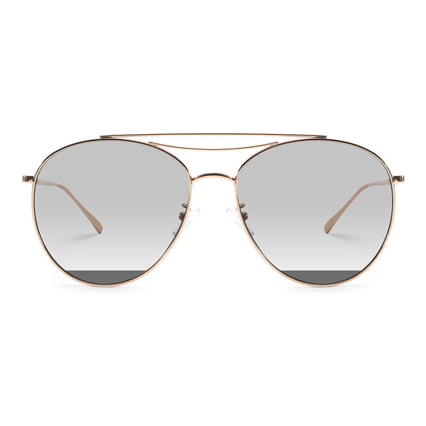 Dollger Polished Silver Aviator Sunglasses